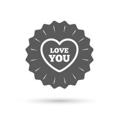 Heart sign icon Love you symbol