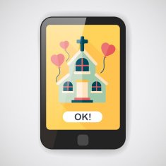 wedding church flat icon with long shadow eps10 N6