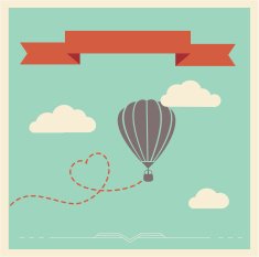 Retro card with aerostat