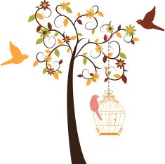 Love Tree and Birds set
