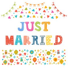 Just married Cute greeting card