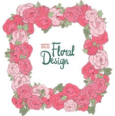 Vintage floral vector frame N14