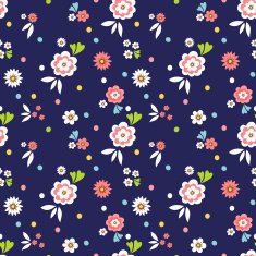 Blue floral pattern design N2