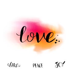 Vector calligraphy Love card