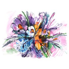 purple pink and white irises N2