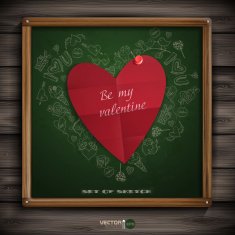 Set of Hand Drawn Various Elements On A Green Chalkboard