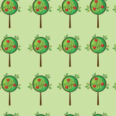 Seamless cute apple tree N2
