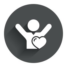 Fans love icon Man raised hands up sign N7