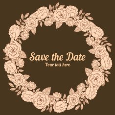 Vector floral decorative wreath invitation N3