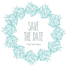Vector floral decorative wreath invitation N5