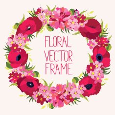 Pink floral frame