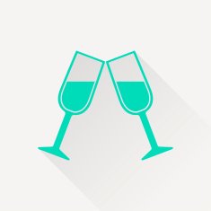 Two glasses of wine or champagne icon N8
