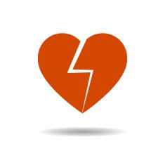 red heart vector illustration eps10 on grey background N4