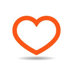 red heart vector illustration eps10 on grey background N5