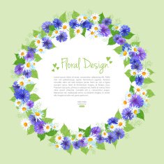 Flowers Vector Wreath Card
