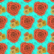 Sketch roses in vintage style N2