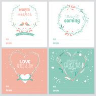 Square Christmas and New Year greeting cards N4