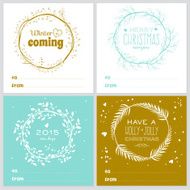Square Christmas and New Year greeting cards N8
