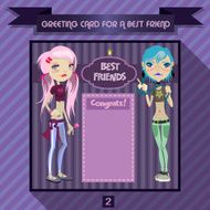 Greeting card for a best friend Birthday greetings girls N2