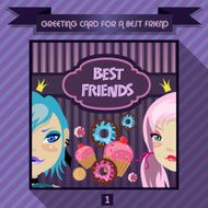 Greeting card for a best friend Birthday greetings girls N3