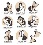 bride and groom wedding icons emblems logo N2