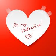 Paper heart Valentines day card