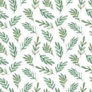 hand drawn watercolor leaf seamless pattern N2