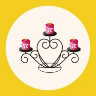 Valentine's Day candle theme elements