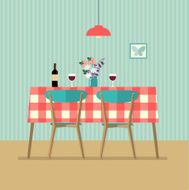 flat retro table vector illustration