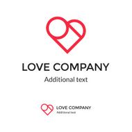 Beautiful Modern Sign with Red Heart N2