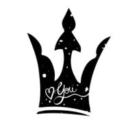 Hand-drawn crown with lettering quote N2