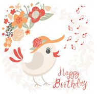 Birthday card with birds N2