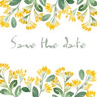 Save The Date invitation with watercolor flowers N2
