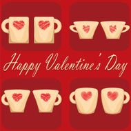 valentine day couple of cups red background