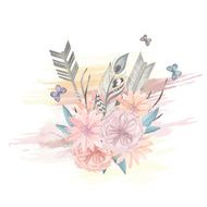 Watercolor bouquet on a white background
