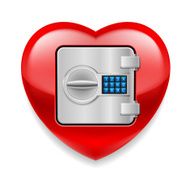 Shiny red heart as a safe N2
