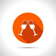 Two glasses of wine or champagne icon N9