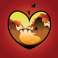Valentines Day Background with Abstract Chines