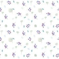 Seamless pattern with lilac flowers and some floral elements