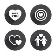 Valentine day love icons Target aim with heart N13