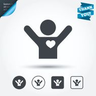Fans love icon Man raised hands up sign N10