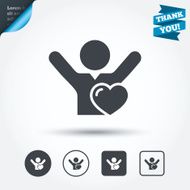 Fans love icon Man raised hands up sign N11