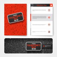 Vector template with hand drawn doodles Valentine&#039;s Day theme