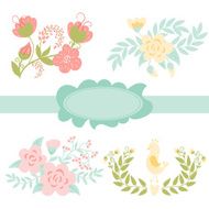 Set of 4 floral composition