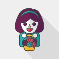 wedding flower girl flat icon with long shadow eps10 N10