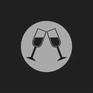 Two glasses of wine or champagne icon N10