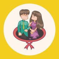 Valentine's day couple theme elements N10