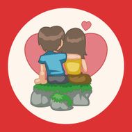 Valentine's day couple theme elements N11