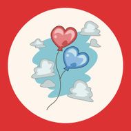 Valentine's Day balloons theme elements N2