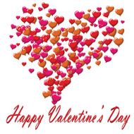 Valentines Day postcard balloons white background